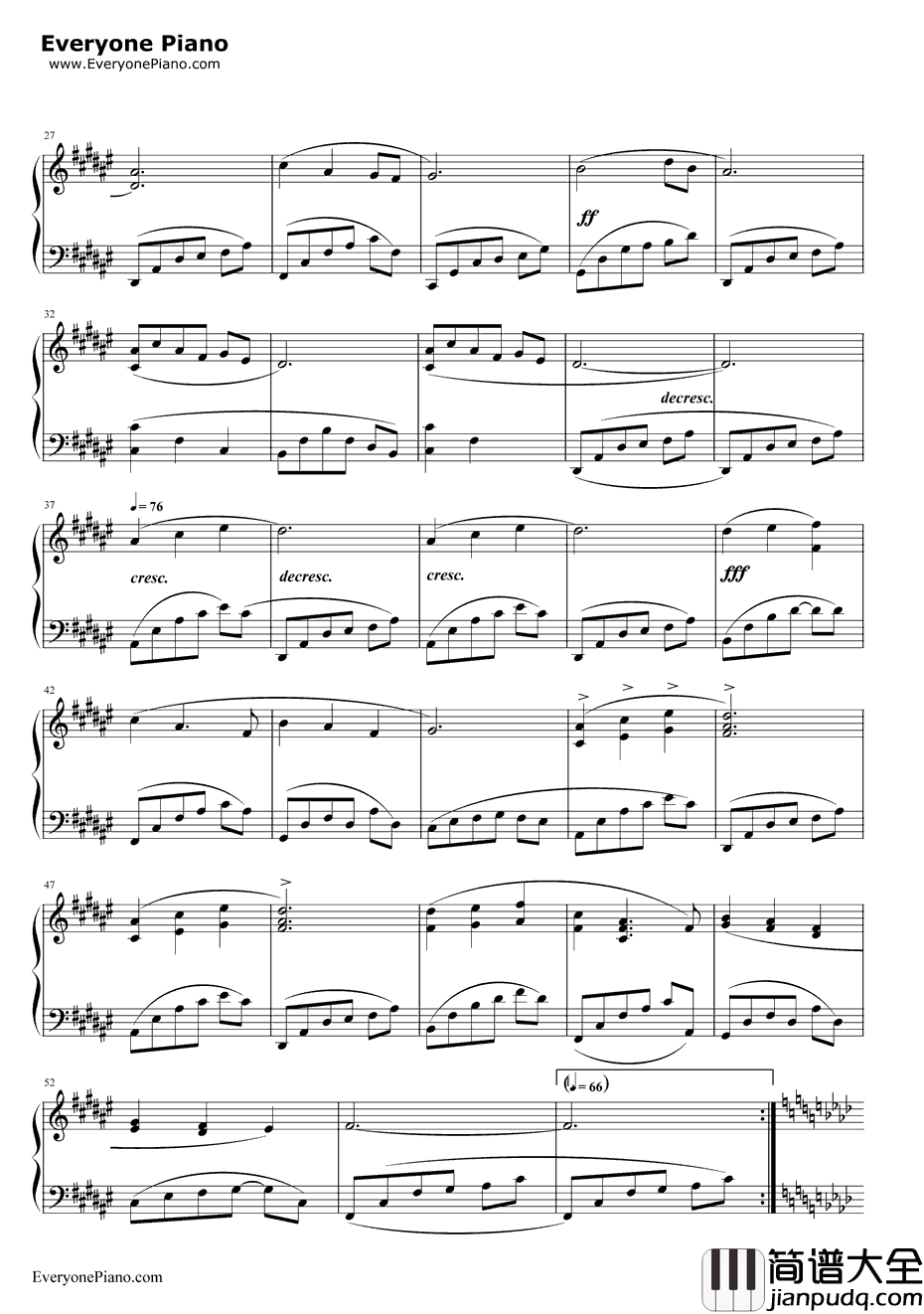 My_Song_For_You钢琴谱_班得瑞