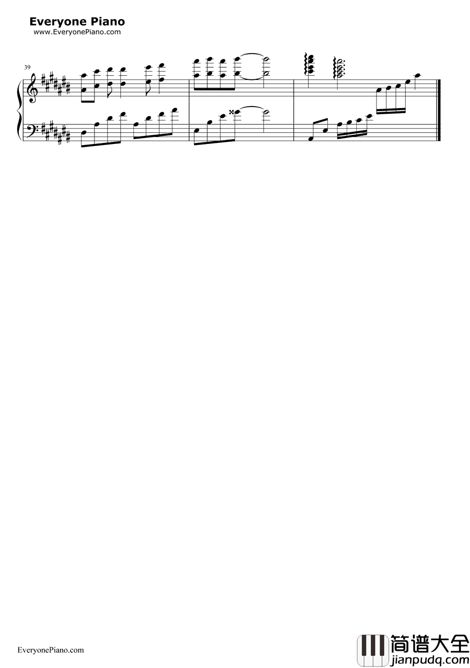 天上人间会相逢钢琴谱_刘盼_还珠格格Ⅲ插曲