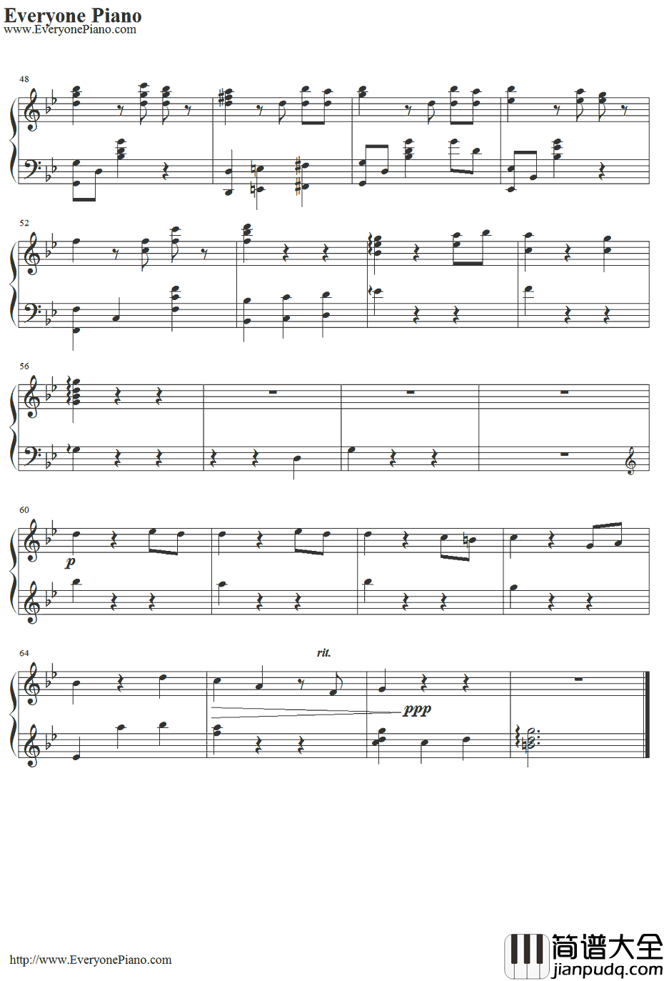 冷たい部屋、一人钢琴谱_小松未可子_KED