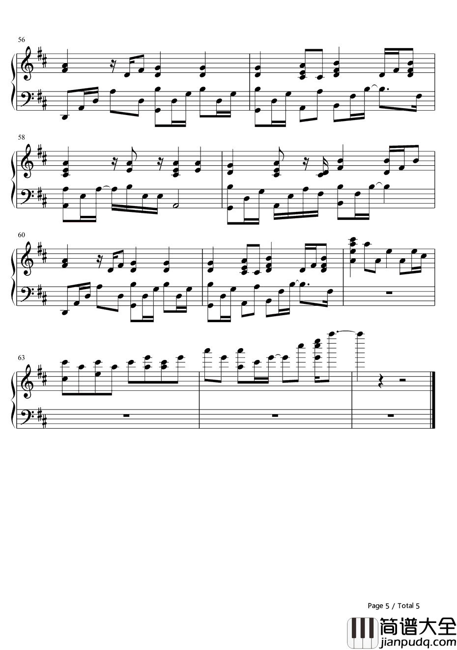 Heaven钢琴谱_DJSammy