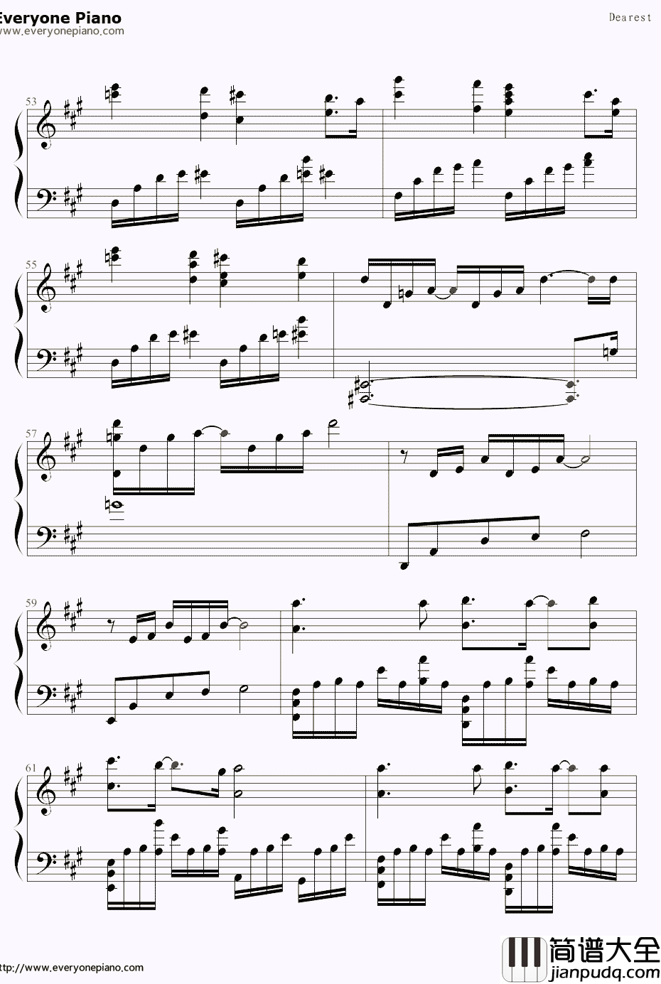 我爱的人dearest钢琴谱_滨崎步__犬夜叉_第三季片尾曲