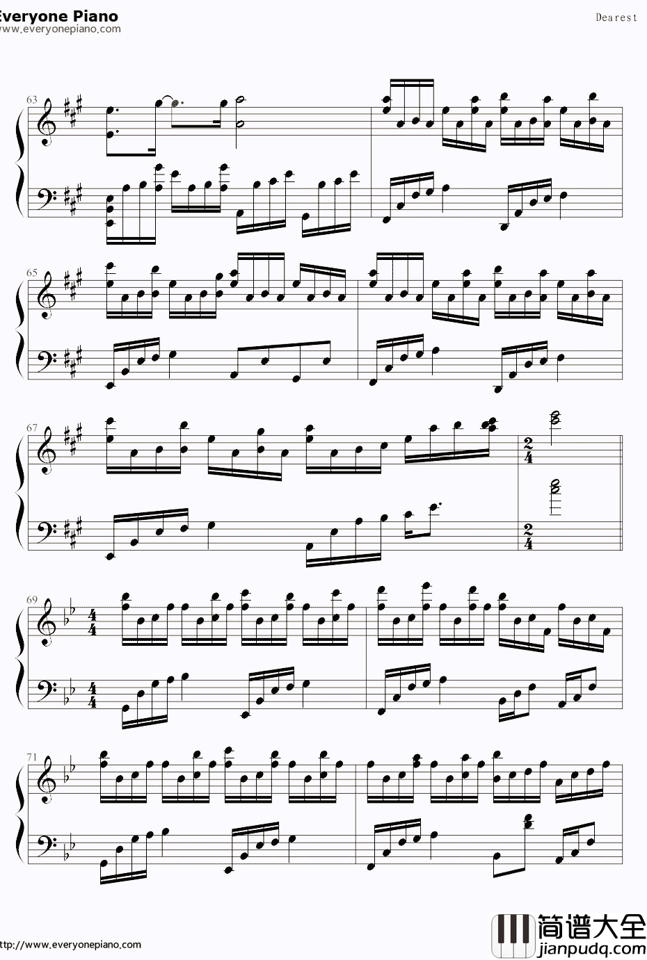 我爱的人dearest钢琴谱_滨崎步__犬夜叉_第三季片尾曲