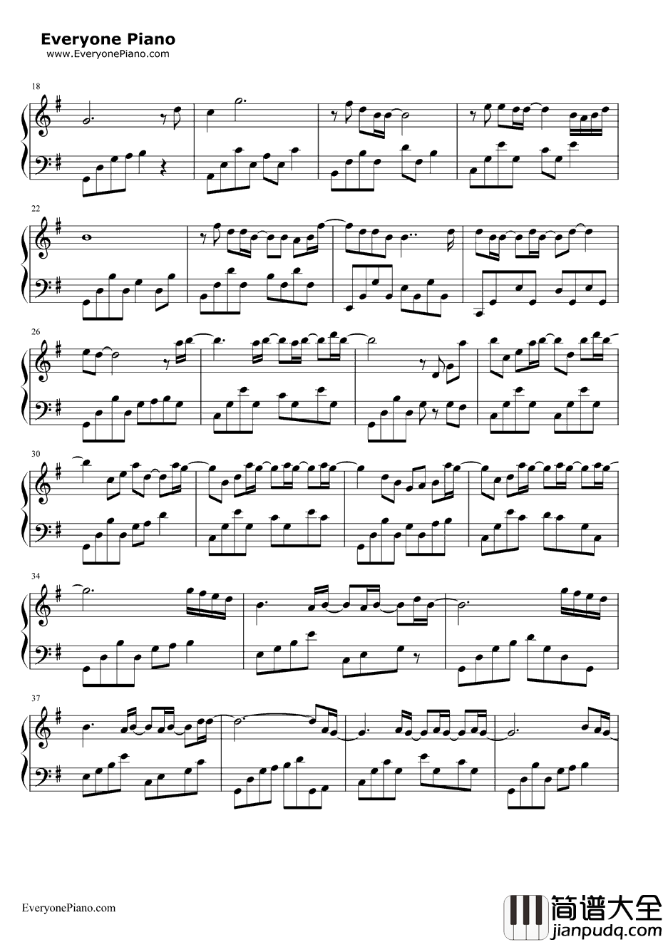 安静的午后钢琴谱_pianoboy