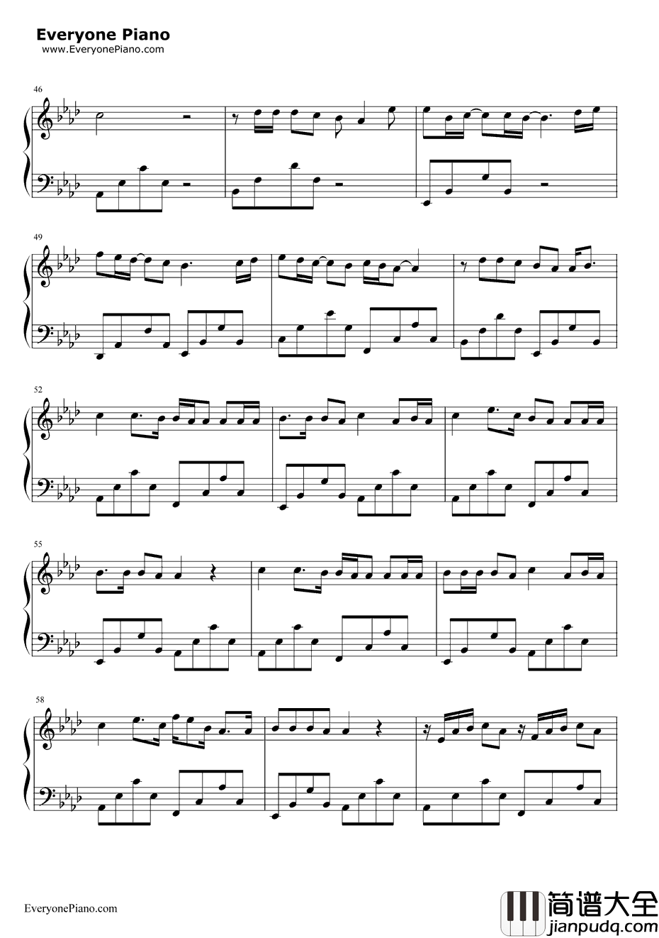 不得不爱钢琴谱_潘玮柏