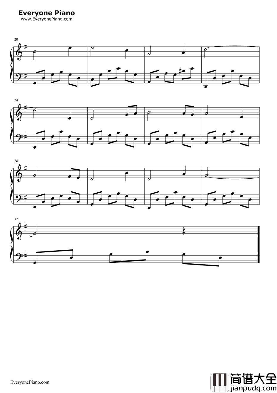 海滨之歌钢琴谱_成田为三_浜辺の歌_日本歌曲