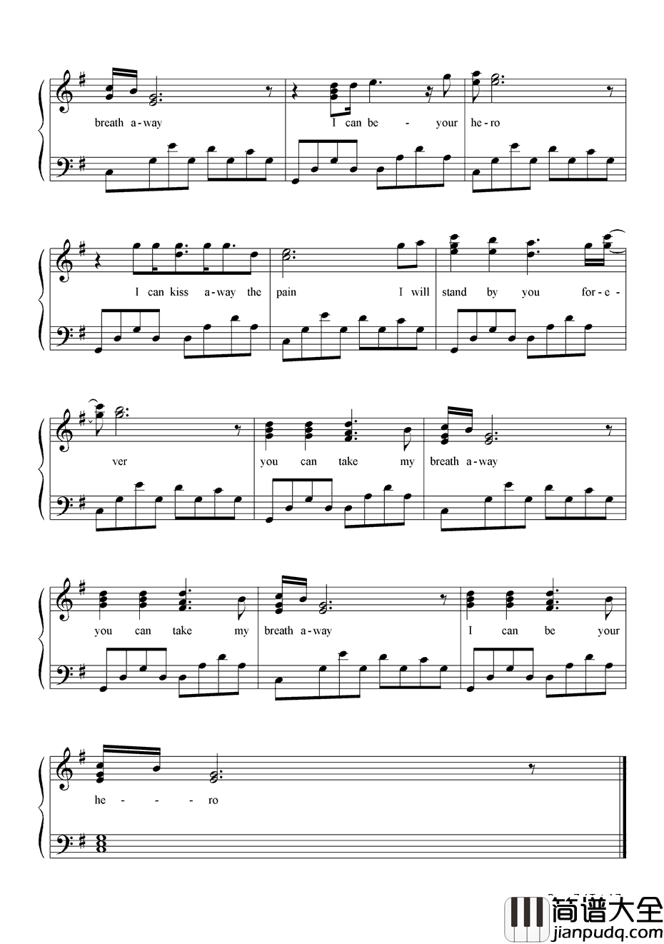 Hero钢琴谱_EnriqueIglesias