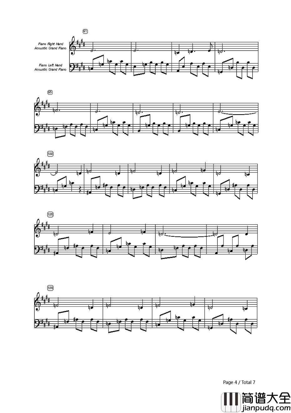 Caribbean_Blue钢琴谱_Enya