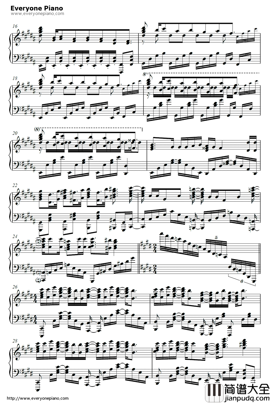 红莲之弓矢钢琴谱_LinkedHorizon_TV动画进击的巨人OP曲