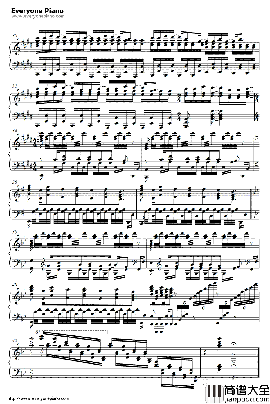 红莲之弓矢钢琴谱_LinkedHorizon_TV动画进击的巨人OP曲