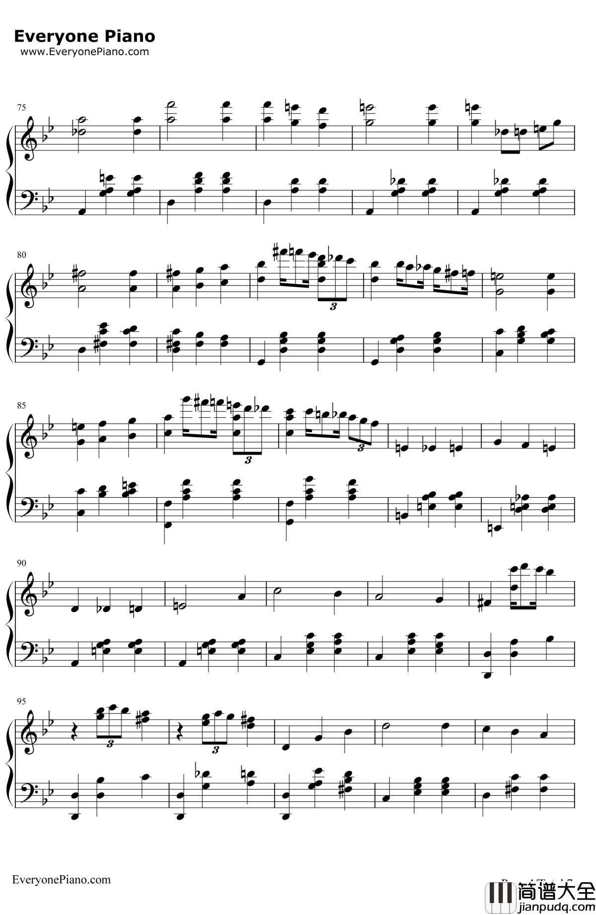 人生的旋转木马钢琴谱_久石让宫崎骏_哈尔的移动城堡主题曲