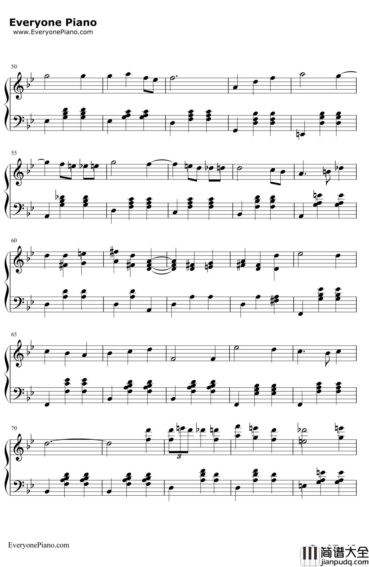 人生的旋转木马钢琴谱_久石让宫崎骏_哈尔的移动城堡主题曲