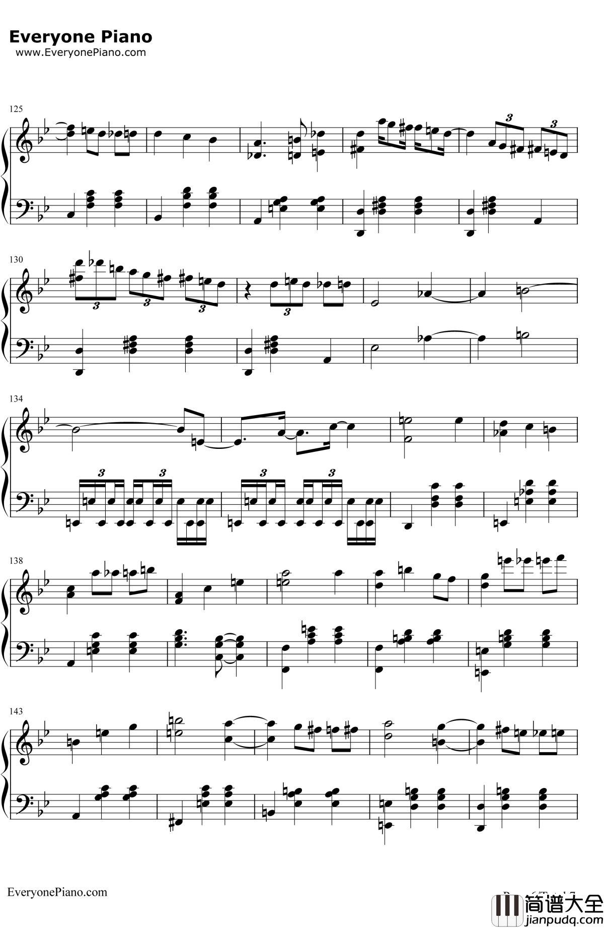 人生的旋转木马钢琴谱_久石让宫崎骏_哈尔的移动城堡主题曲