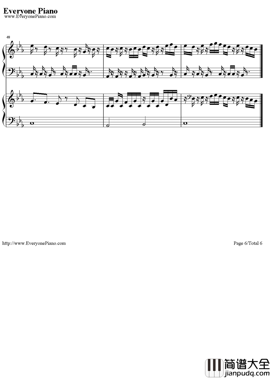 植物大战僵尸钢琴谱_Plantsvs.Zombies_BOSS关卡BGM