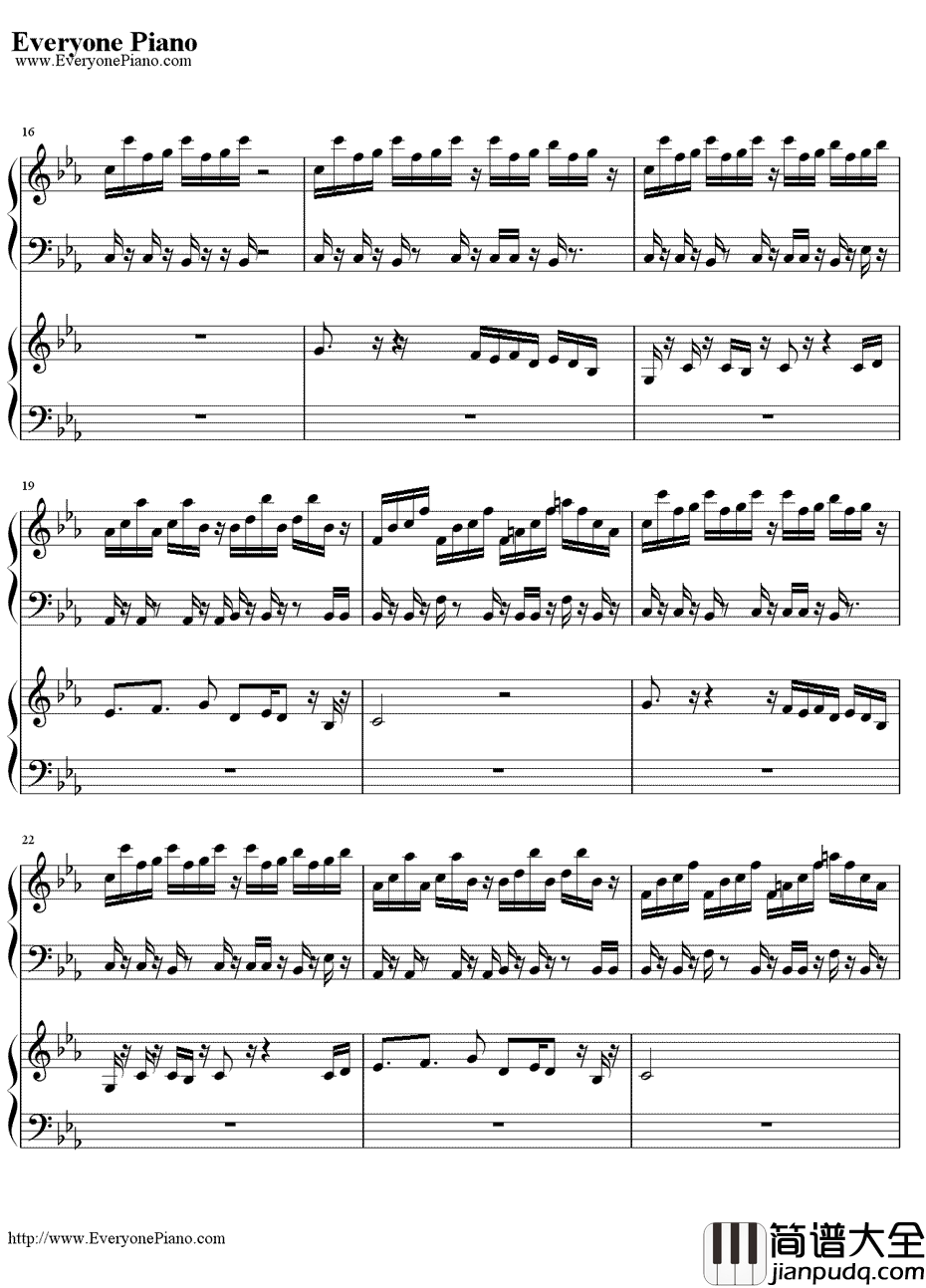 植物大战僵尸钢琴谱_Plantsvs.Zombies_BOSS关卡BGM