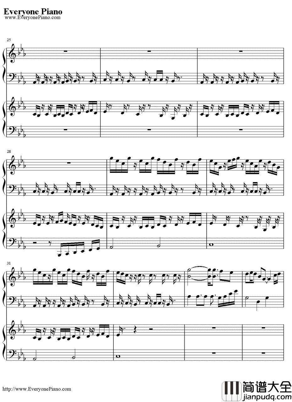 植物大战僵尸钢琴谱_Plantsvs.Zombies_BOSS关卡BGM