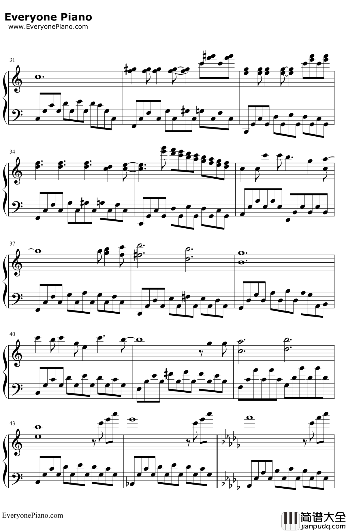 散步钢琴谱_久石让JoeHisaishi宫崎骏_龙猫片头主题曲