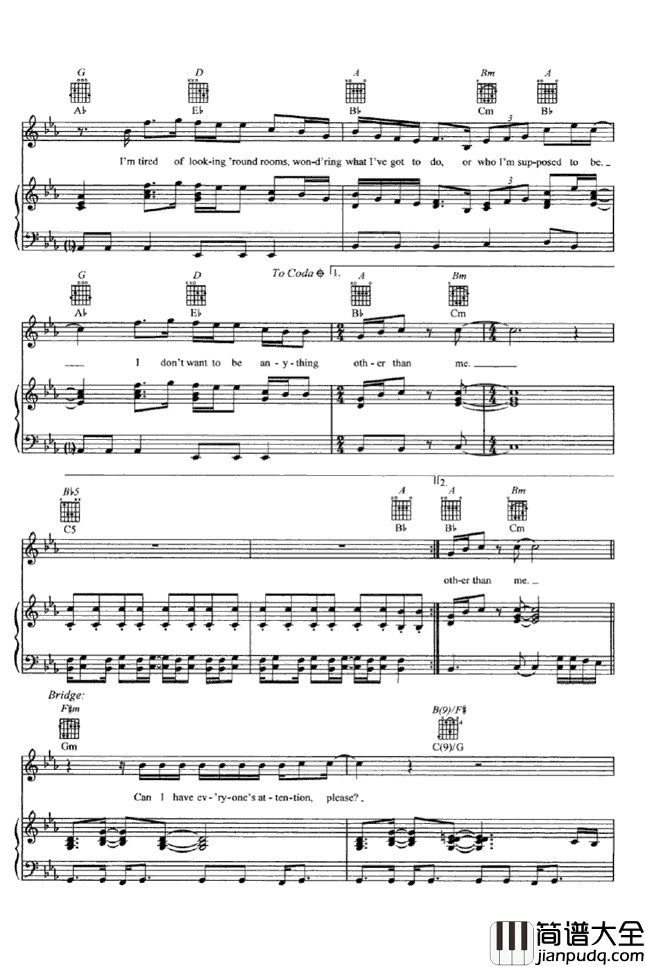 I_Don't_Wantto_Be钢琴谱_Gavin_De_Graw