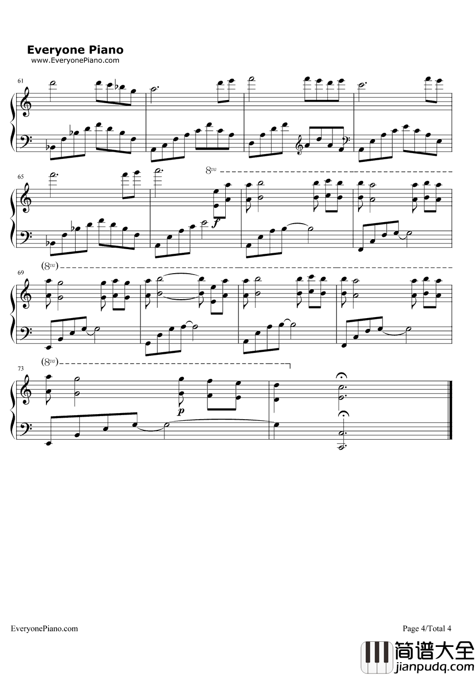 银色钢琴谱_麻枝准_AIR插曲