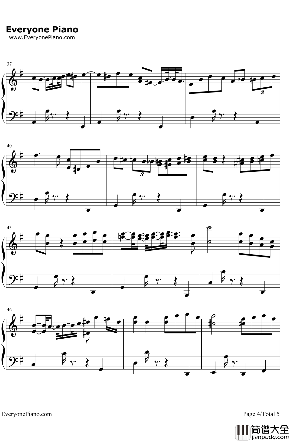 Por_una_Cabeza钢琴谱_CarlosGardel_一步之遥_闻香识女人OST