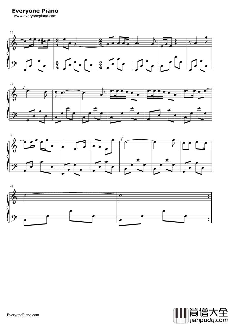 一个美丽的传说钢琴谱_柳石明_木鱼石的传说主题曲