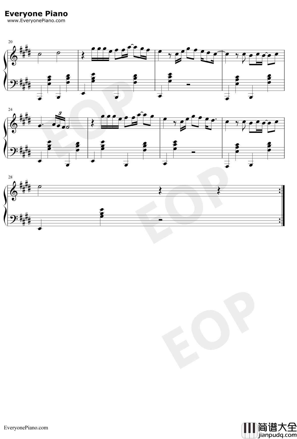 光辉岁月钢琴谱_Beyond