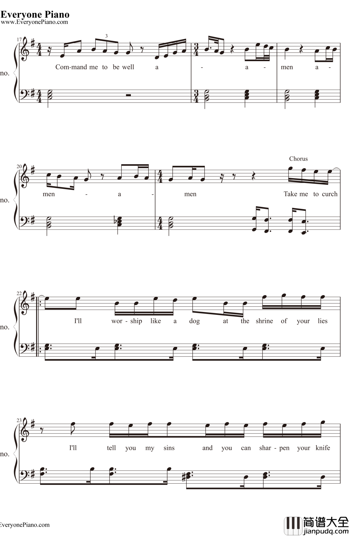 TakeMetoChurch钢琴谱_Hozier