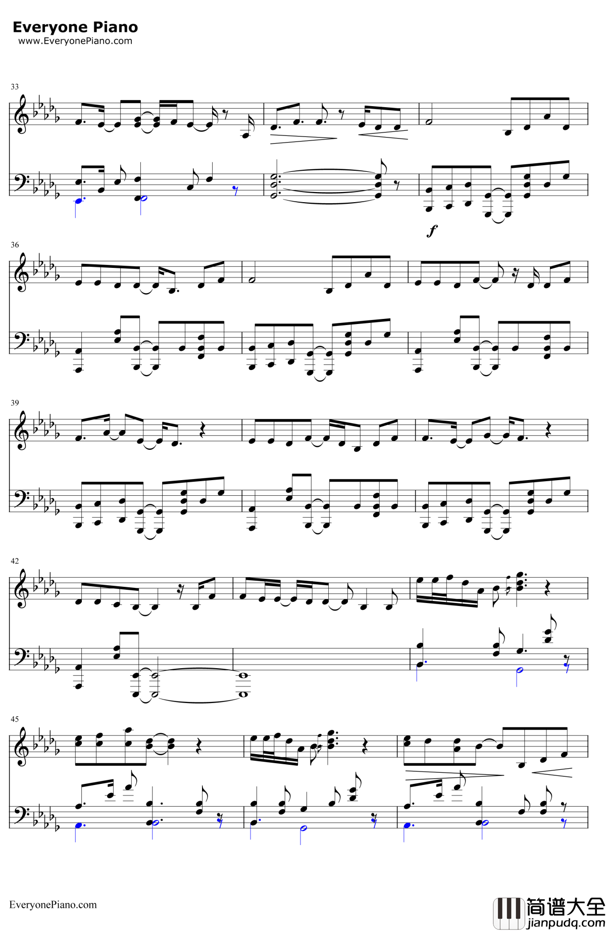 I_See_Fire钢琴谱_EdSheeran_霍比特人2：史矛革荒漠ED