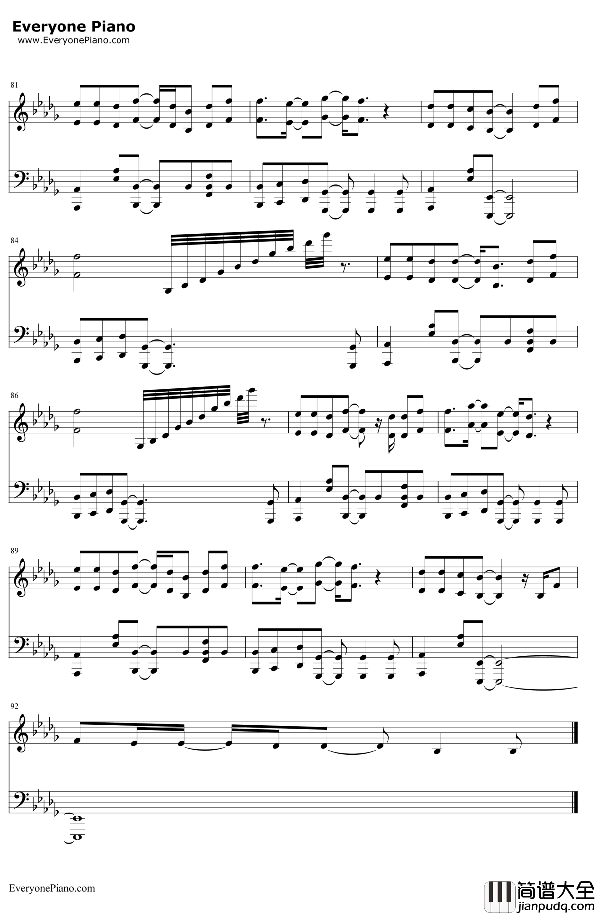 I_See_Fire钢琴谱_EdSheeran_霍比特人2：史矛革荒漠ED