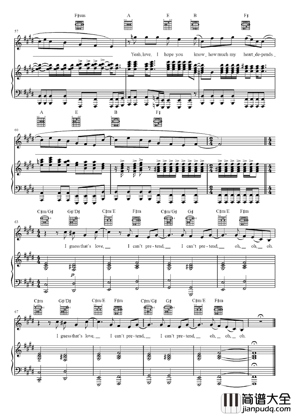 Can't_Pretend钢琴谱_TomOdell