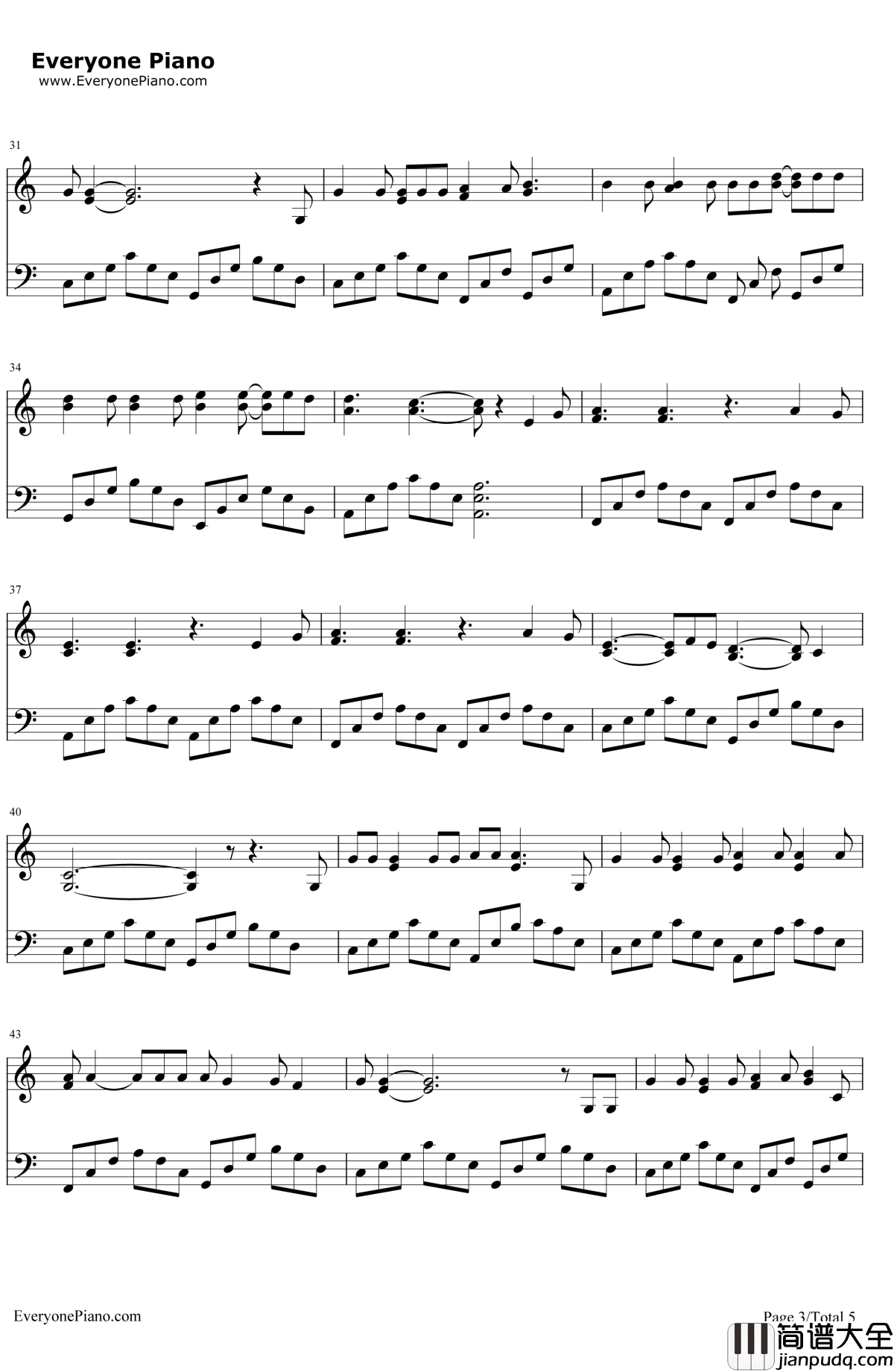 Hallelujah钢琴谱_JeffBuckleyLeonardCohen