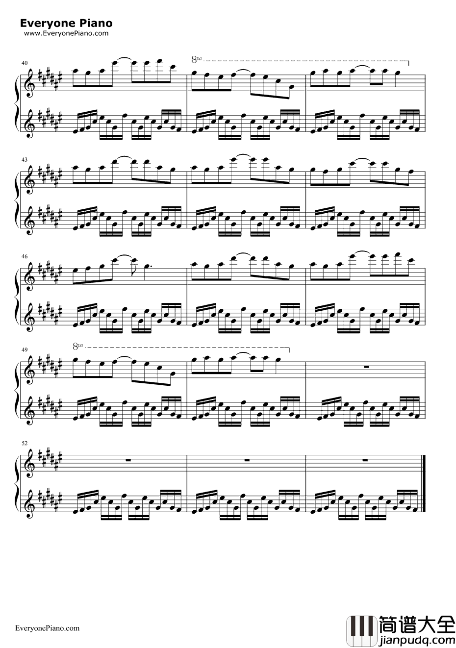 アゲイン钢琴谱_横山克_四月是你的谎言原声音乐