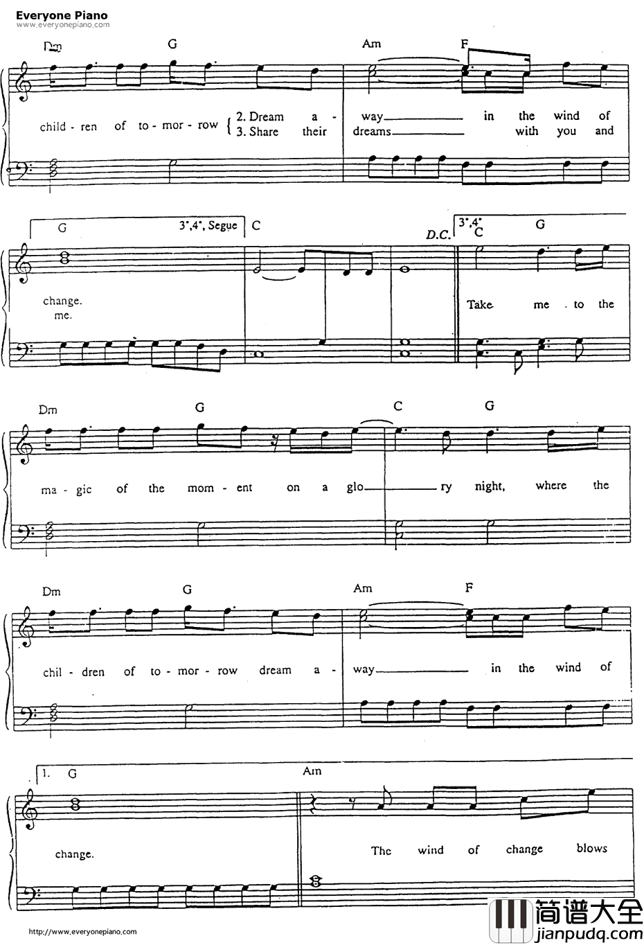 Wind_of_Change钢琴谱_Scorpions