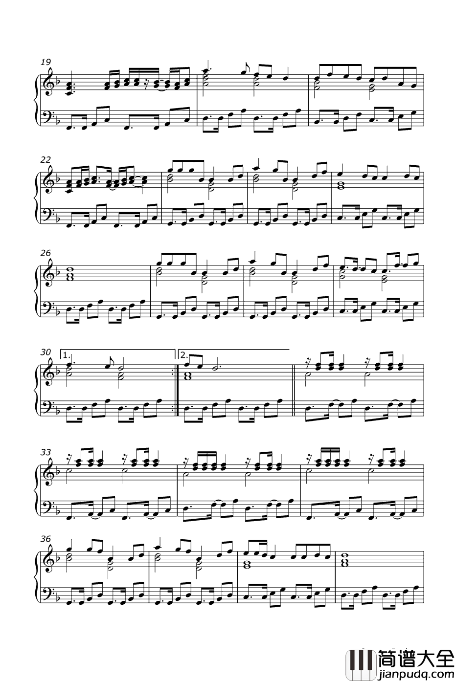 Lambada钢琴谱_Kaoma