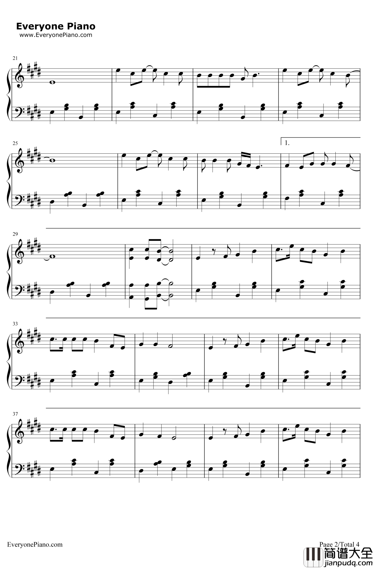 桃花朵朵开钢琴谱_阿牛