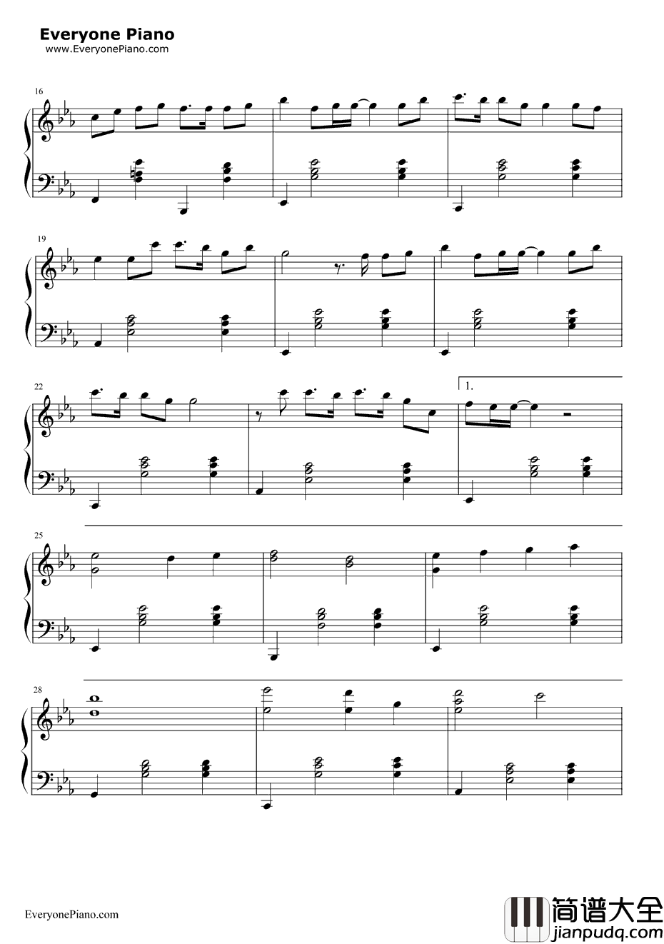 谁动了我的琴弦钢琴谱_周笔畅