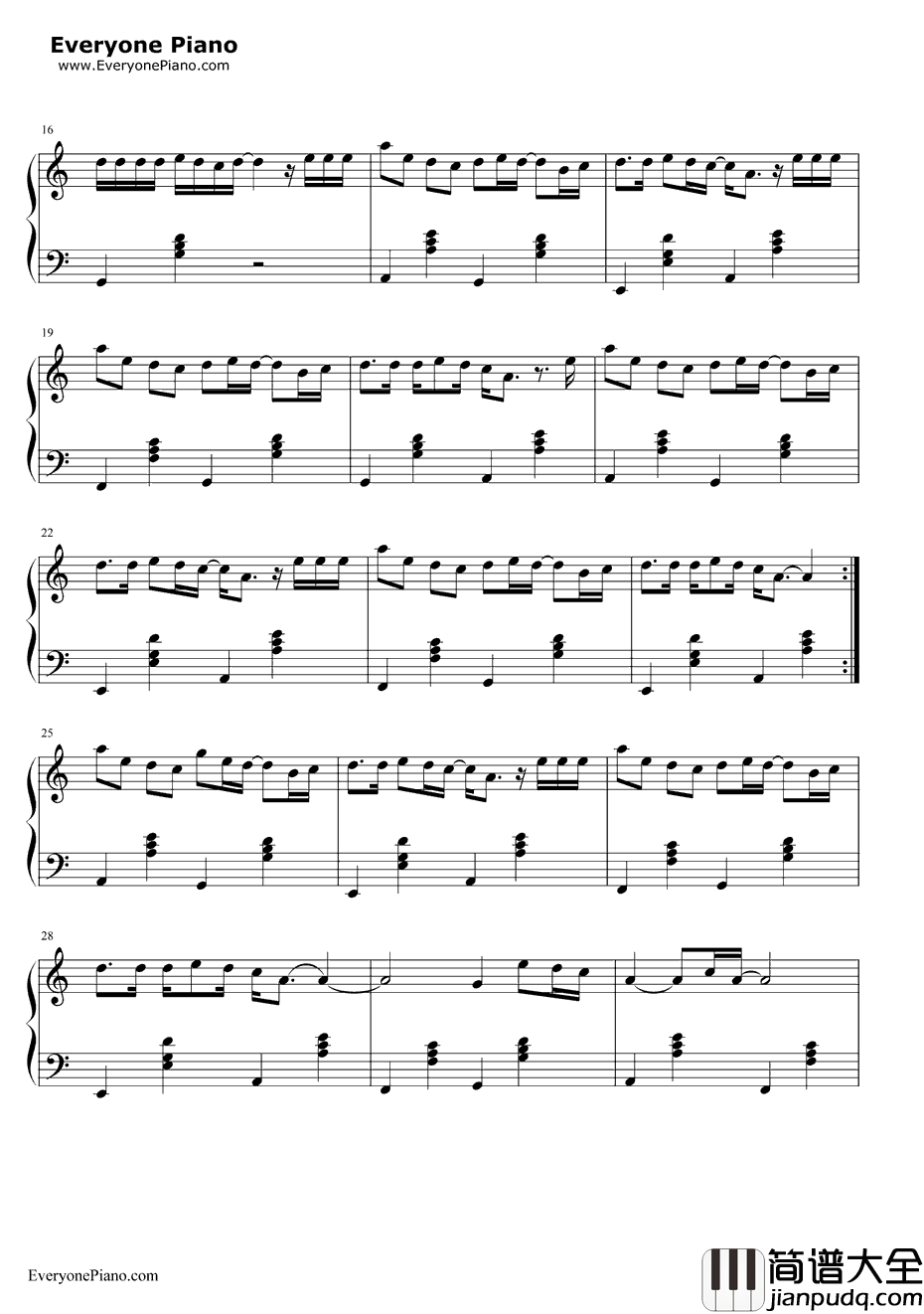 爱我就别伤害我钢琴谱_刘嘉亮