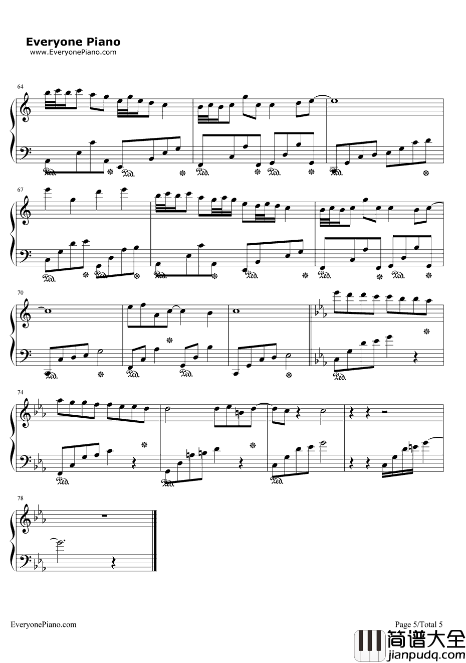 两个世界钢琴谱_张克帆