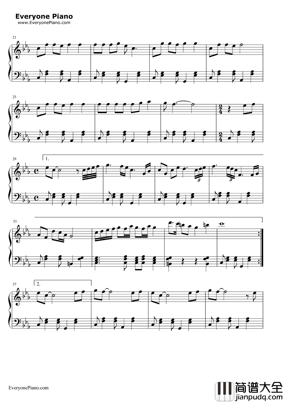 你是我的玫瑰花钢琴谱_庞龙