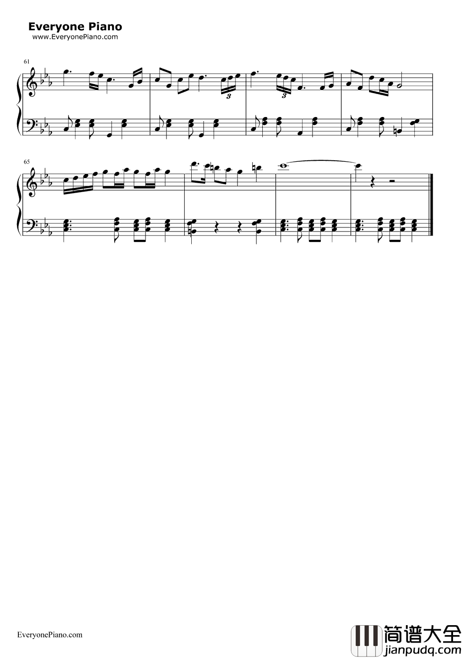 你是我的玫瑰花钢琴谱_庞龙