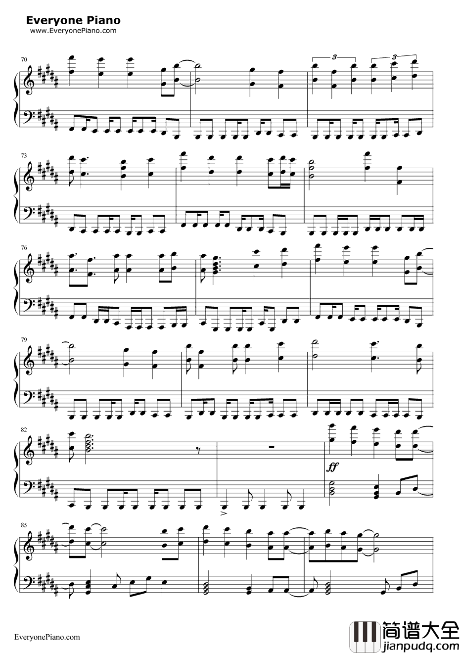 相亲相爱钢琴谱_容祖儿王力宏余翠芝孙楠_2010年春晚歌曲