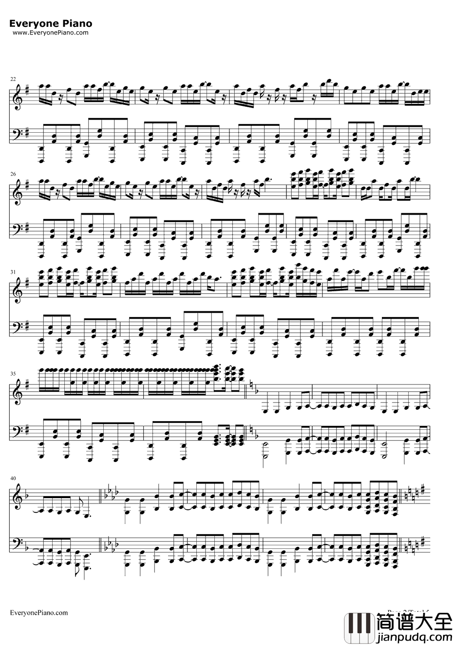 Red_Zone钢琴谱_Tatsh&Naoki_红色地带_beatmaniaIIDX插曲