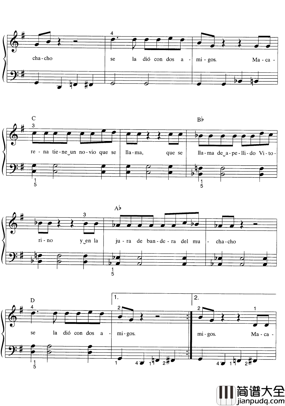 Macarena钢琴谱_LosDelRio