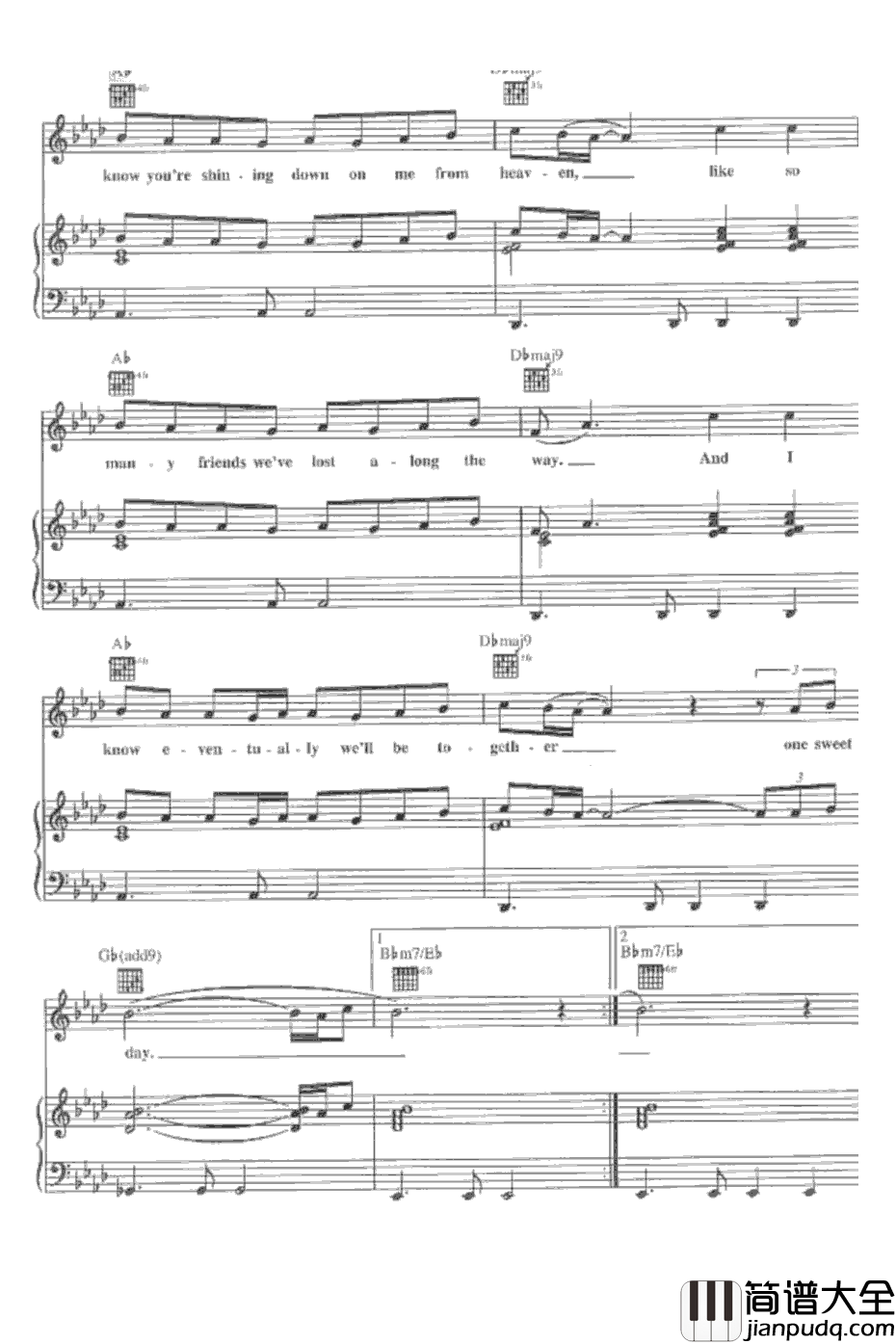 One_Sweet_Day钢琴谱_MariahCarey