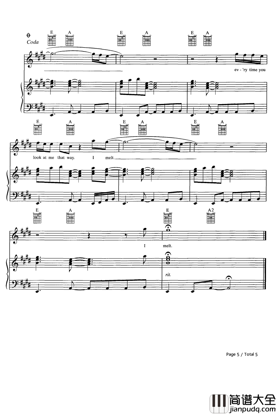 I_Melt钢琴谱_RascalFlatts