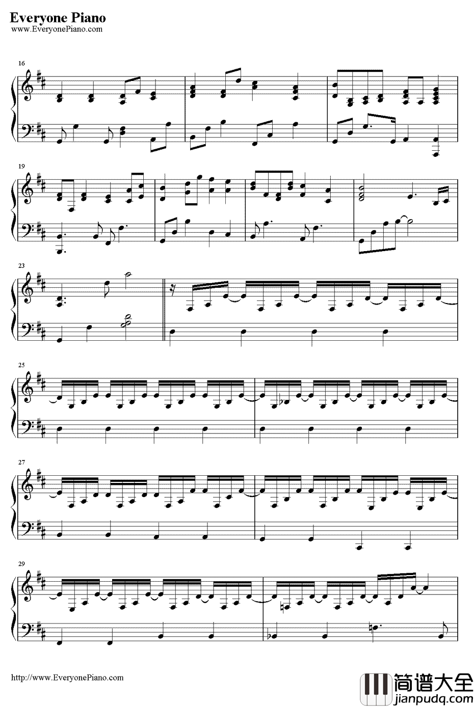 时光倒流伴奏钢琴谱_LYn_韩剧拥抱太阳的月亮ost