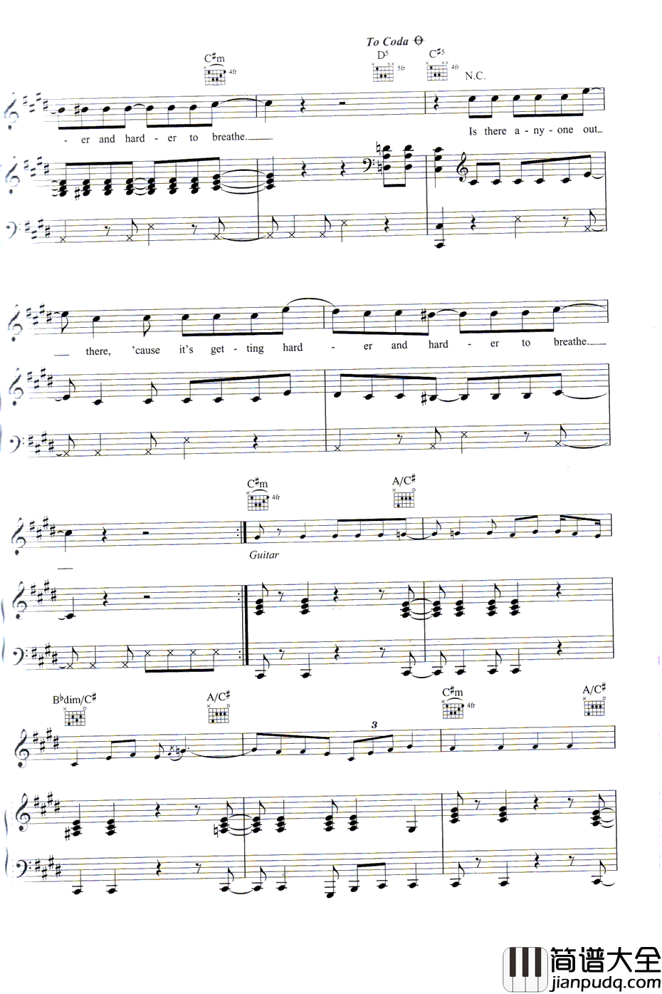 Harder_to_Breathe钢琴谱_Maroon5