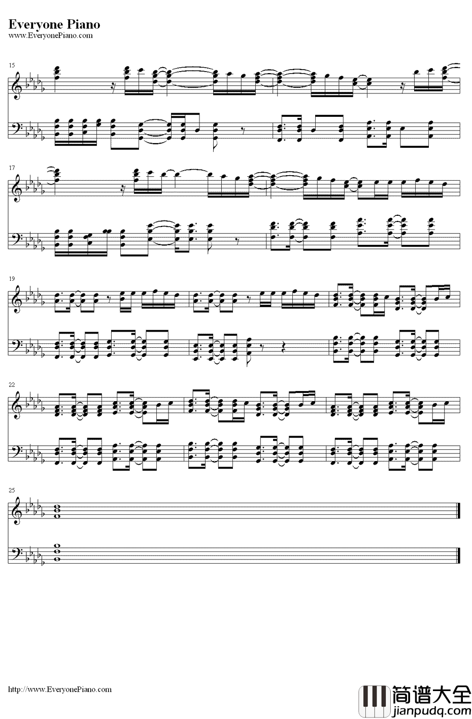 Burn钢琴谱_EllieGoulding