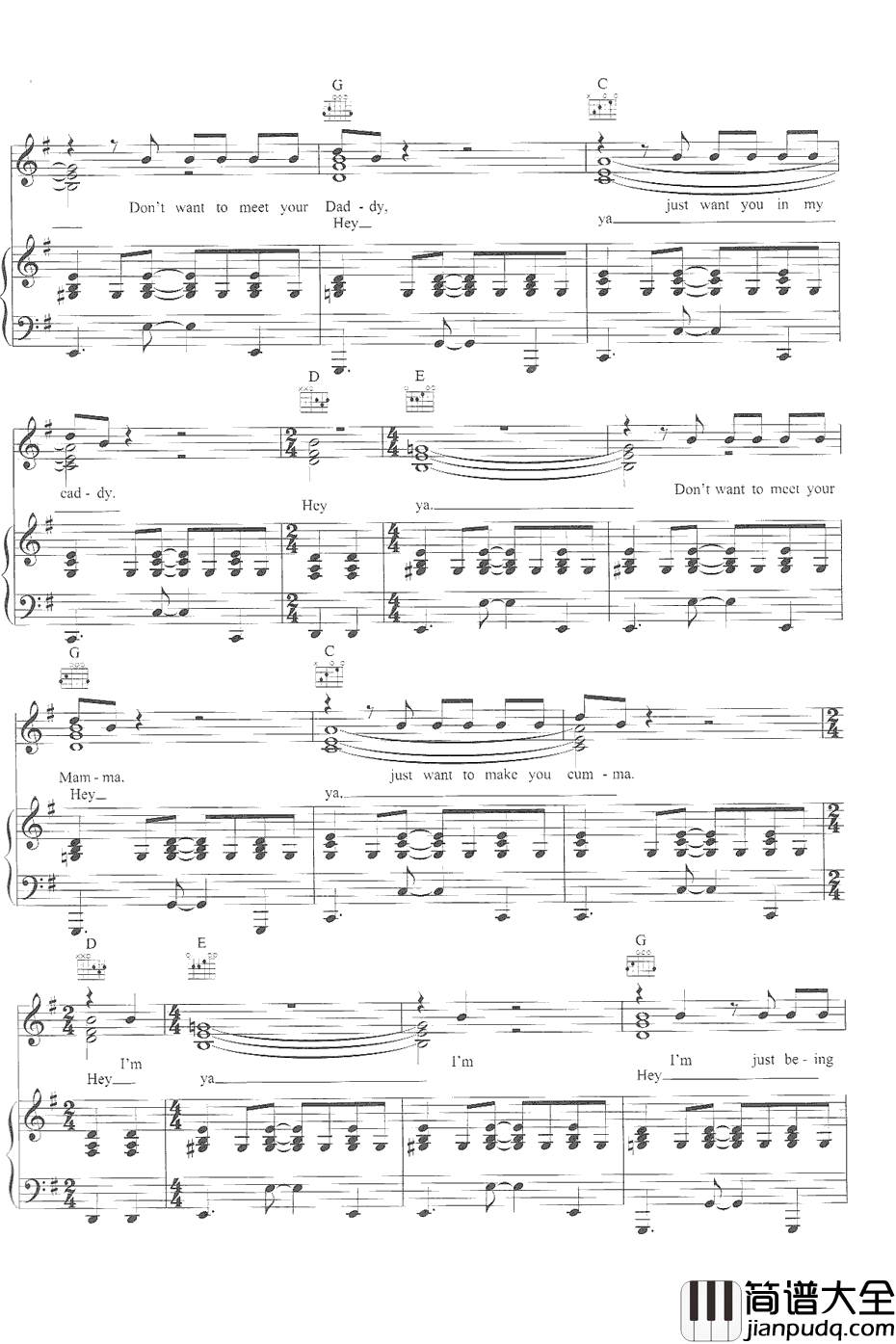 Hey_Ya钢琴谱_OutKast