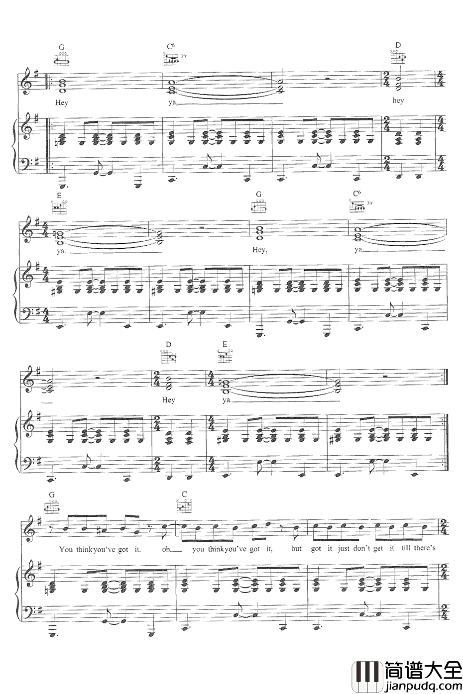 Hey_Ya钢琴谱_OutKast