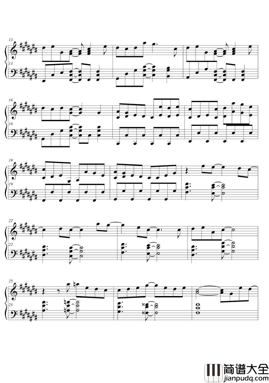 おとといおいで钢琴谱_ハナエ_元气少女缘结神◎ED